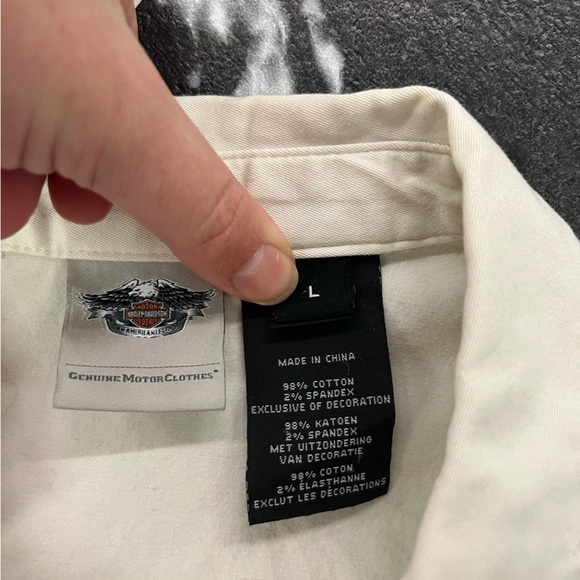 Y2K Harley Davidson White Embroidered Zip Up Vest Size Large - Picture 7 of 8